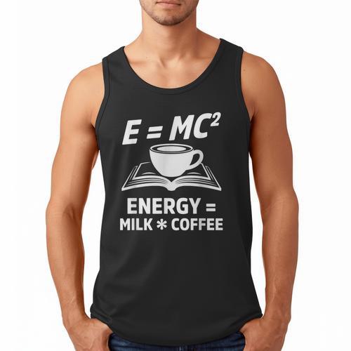 EMC2 Energy Milk x Coffee Science Book Math Lover Men Tank Top - Bookorys