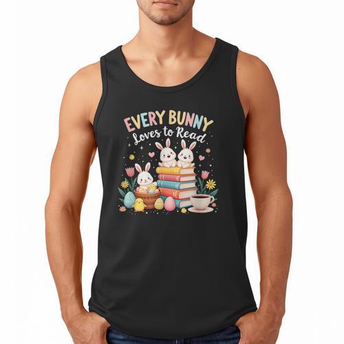 Every Bunny Loves To Read Book Lover Easter Day Apparel Men Tank Top - Bookorys