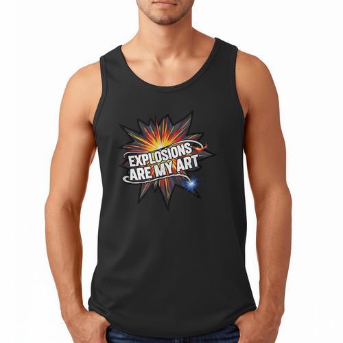 Explosions Are My Art Comic Book Boom Men Tank Top - Bookorys CA