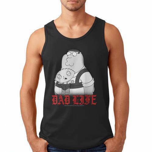 Family Guy Peter Stewie Dad Life Distressed Big Chest Logo Men Tank Top - Father's Day Fun