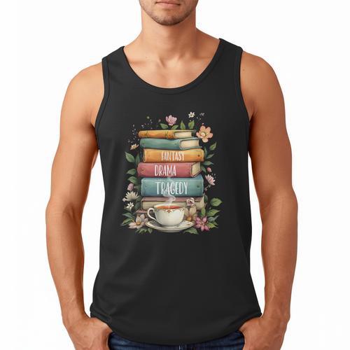 Fantasy Drama Tragedy Book Lover Subtle Watercolor Men Tank Top - Bookorys