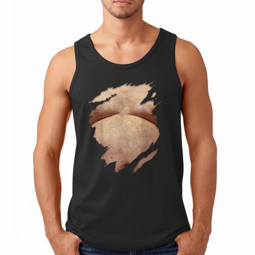 Fat Hairy Guy Big Stomach & Man Boobs Fat Dad BOD Men Tank Top - Father's Day Fun