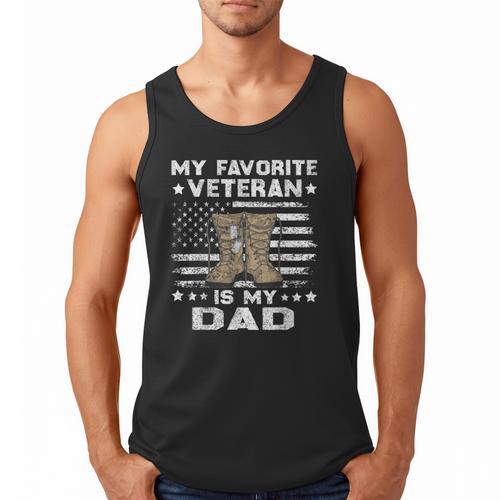 Father Veterans Day My Favorite Veteran Is My Dad For Kids Men Tank Top - Father's Day Fun