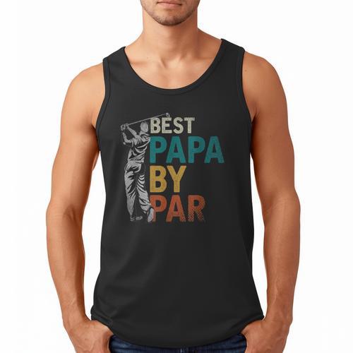Fathers Day Golfer Dad Golfing Best Papa By Par Golf Men Tank Top - Father's Day Fun