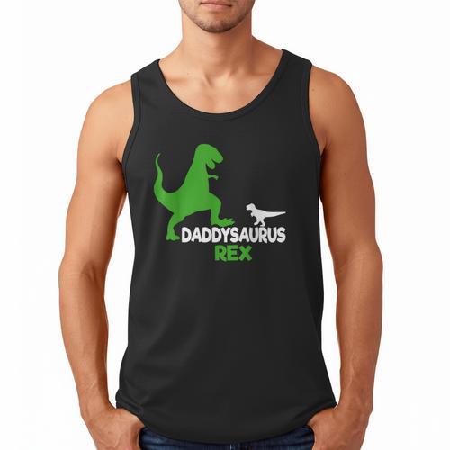 Father's Day Idea Daddysaurus Rex T-Shirt Men Tank Top - Father's Day Fun