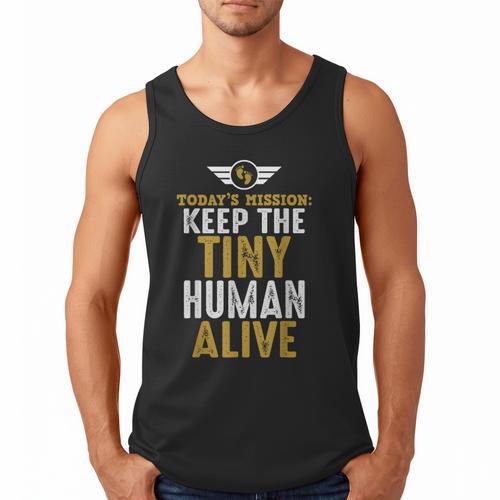 Father's Day By Tee Company New Dad First Time Father Keep Tiny Human Alive Adult Classic Fit Short Sleeve Men Tank Top - Father's Day Fun