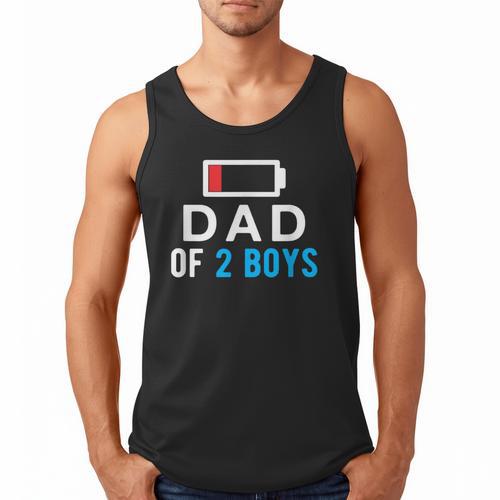 Father's Day Tee Dad Of 2 Boys Man Idea Men Tank Top - Father's Day Fun