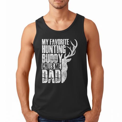 My Favorite Hunting Buddy Calls Me Dad Deer Animal Hunter Men Tank Top - Father's Day Fun