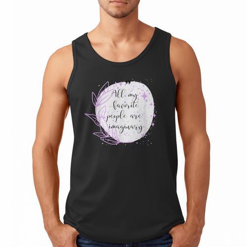 All My Favorite People Are Imaginary Book Lover Idea Men Tank Top - Bookorys