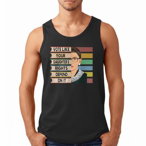 Feminist Ruth Bader Ginsburg RBG Quote Girl With Book Women Men Tank Top - Bookorys