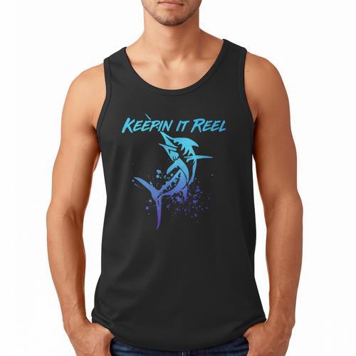 Fishing Keepin IT Reel Marlin Sport Fishermen Men Dad Men Tank Top - Father's Day Fun