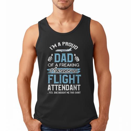 Flight Attendant Shirt For Dad Father Flight Attendant Men Tank Top - Father's Day Fun