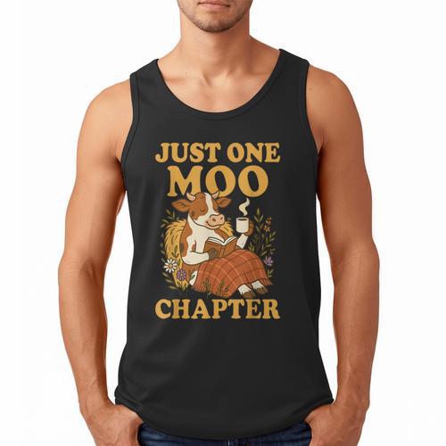 Floral Cow Reading Pun Just One More Chapter Cozy Book Lover Men Tank Top - Bookorys