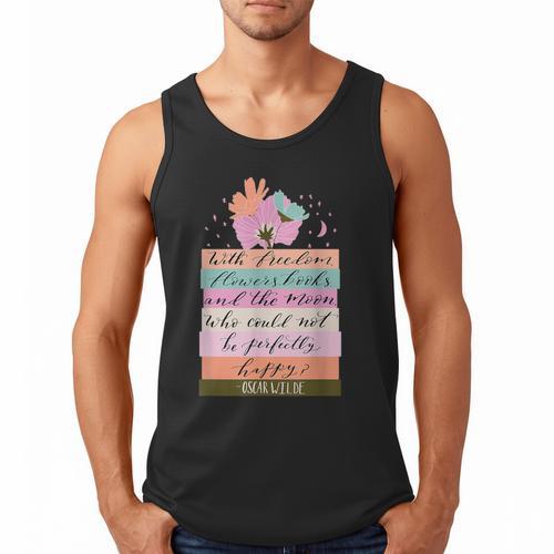With Freedom Flowers Books And The Moon Men Tank Top - Bookorys CA