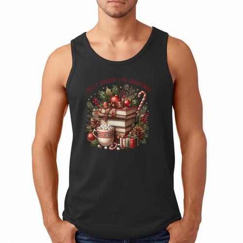 Fully Booked For Christmas Cozy Holiday Books Winter Reading Men Tank Top - Bookorys