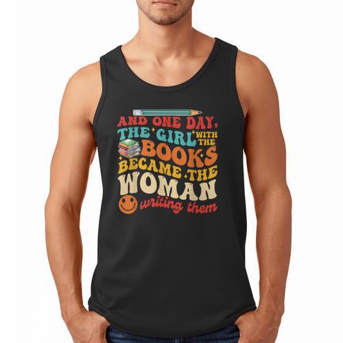 The Girl With The Books Became The Woman Writing Them Men Tank Top - Bookorys
