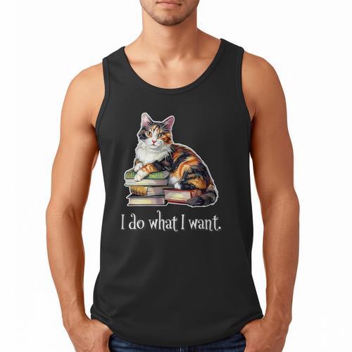 Girls Books I Do What I Want Calico Cat Lover Men Tank Top - Bookorys