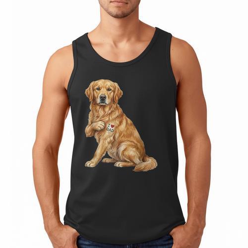 Golden Retriever I Love Dad Dog Dad Father's Day Men Tank Top - Father's Day Fun