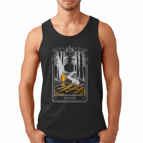 Gothic Book Lover Skeleton Men Tank Top - Bookorys DE