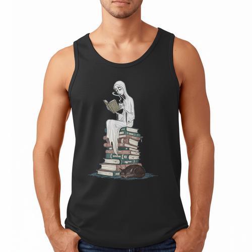 Gothic Librarian Halloween Books Tee For Teachers Men Tank Top - Bookorys UK