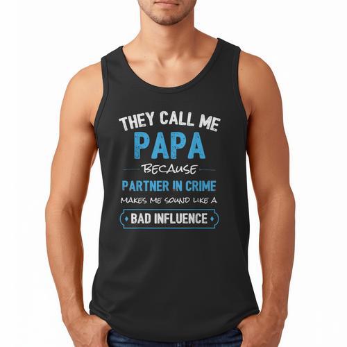 Grandpa Papa Partner In Crime Dad Men Tank Top - Father's Day Fun