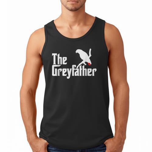 The Greyfather African Grey Parrot Lovers Bird's Dad Men Tank Top - Father's Day Fun
