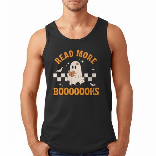 Groovy Halloween Teacher Spooky Read More Book Women Girl Men Tank Top - Bookorys