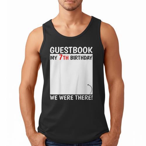 Guestbook 7th Birthday 7 Year Old Born 2018 Bday Men Tank Top - Bookorys