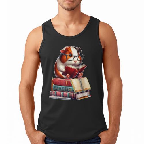 Guinea Pig Reading Books Matching Bookworm Readers Librarian Men Tank Top - Bookorys CA