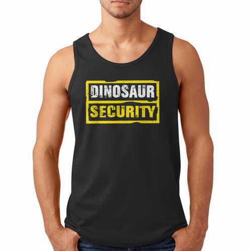 Halloween Adult Costume Dinosaur Security Dad Mom Men Tank Top - Father's Day Fun