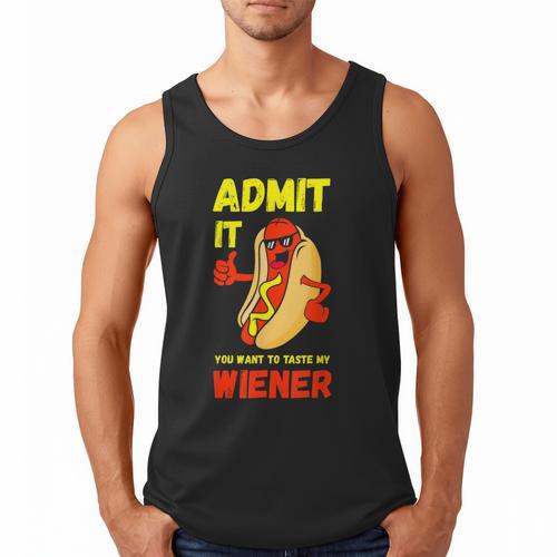 Hilarious Hot Dog Dad Joke Text Pun Dirty Joke -Barbecue Men Tank Top - Father's Day Fun