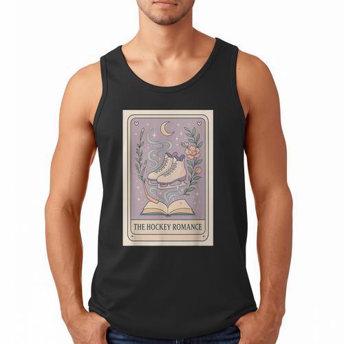 Hockey Romance Tarot Card Books Reader Cozy Reading Men Tank Top - Bookorys