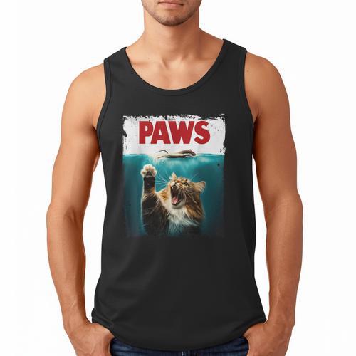 Humorous Paws Parody Cat Mouse For Cat Lover Cat Mom Cat Dad Men Tank Top - Father's Day Fun