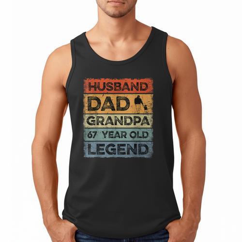 Husband Dad Grandpa 67 Year Old Legend 67th Birthday Vintage Men Tank Top - Father's Day Fun