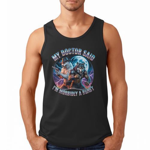 I'm A Beast Alpha Man Alpha Wolves Jokes Dad Papa Alpha Wolf Men Tank Top - Father's Day Fun