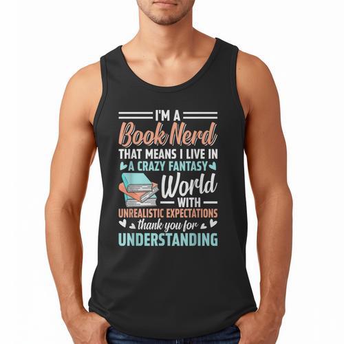 I'm a Book Nerd Bookworm Men Tank Top - Bookorys