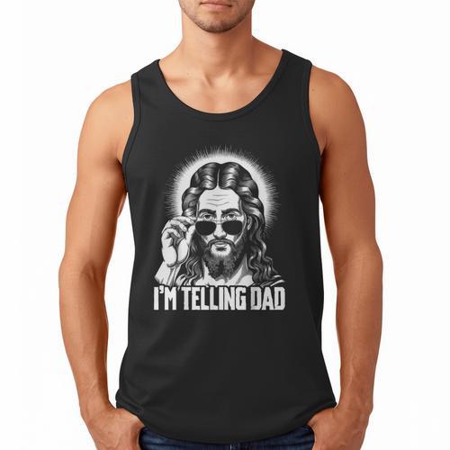 I'm Telling Dad Jesus Men Tank Top - Father's Day Fun