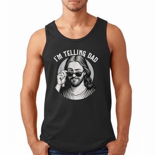 Jesus I'm Telling Dad Jesus Meme Christian & Jesus Men Tank Top - Father's Day Fun
