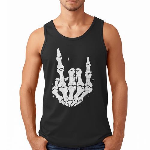Just A Dad Who Always Came Back 2 Sided Skeleton Men Tank Top - Father's Day Fun