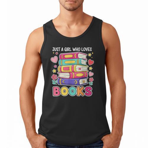 Just A Girl Who Loves Books Reading Library Men Tank Top - Bookorys AU
