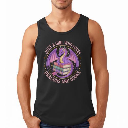 Just A Girl Who Loves Dragons And Books Fantasy Dragon Men Tank Top - Bookorys DE