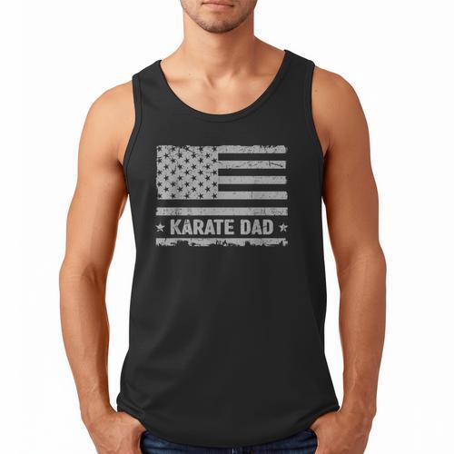 Karate Dad America US Flag Patriot Vintage Men Tank Top - Father's Day Fun