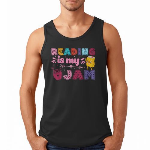 Kids Reading Book Lover Reading Is My Jam Men Tank Top - Bookorys UK