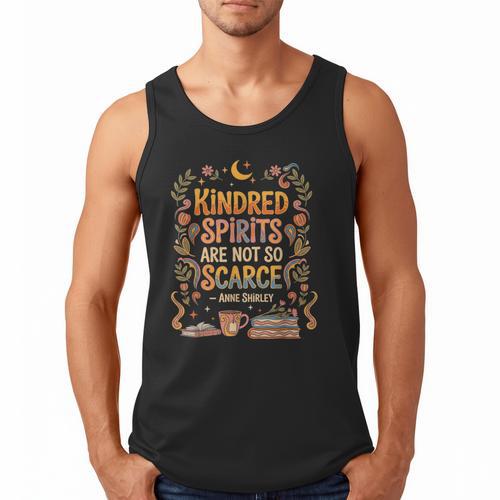 Kindred Spirits Are Not So Scarce Bookish Quote Men Tank Top - Bookorys