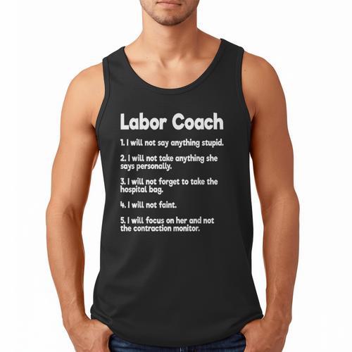 Labor Coach Expecting Dad Rules Papa Baby Men Tank Top - Father's Day Fun