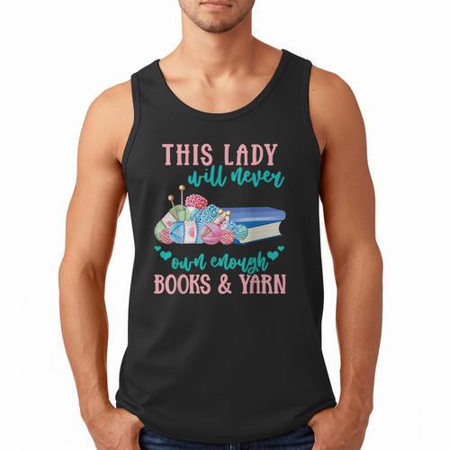 THIS LADY Will Never Own Enough BOOKS & YARN Men Tank Top - Bookorys DE