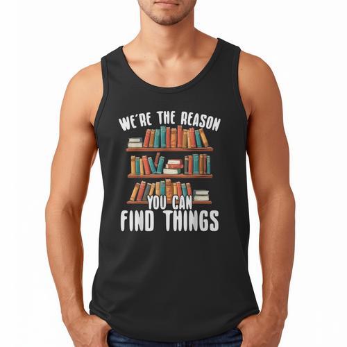 Librarian Reading Books Lover Library Men Tank Top - Bookorys AU