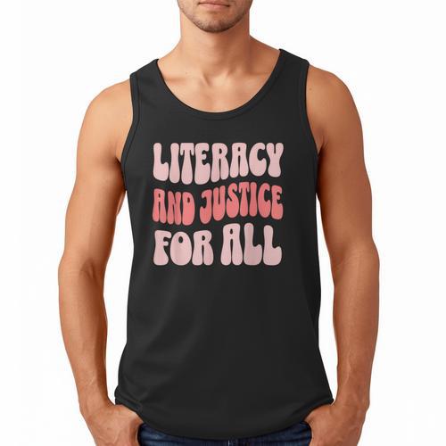Literacy And Justice For All Book Lover Men Tank Top - Bookorys