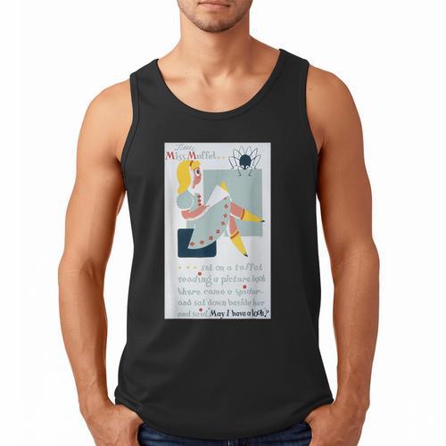 Little Miss Muffet Reading a Picture Book Men Tank Top - Bookorys