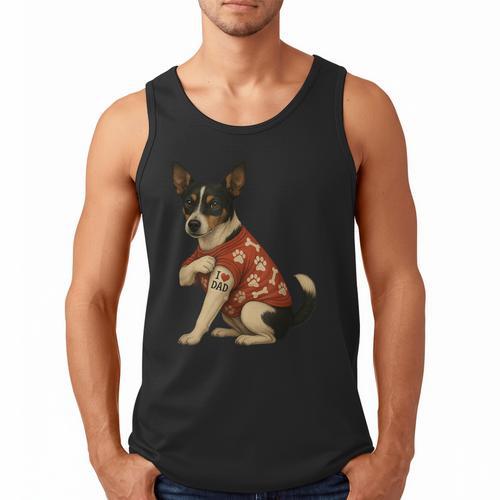 I Love Dad Tattoo Rat Terrier Dad Men Tank Top - Father's Day Fun